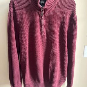 Berkley Jensen Men's Maroon Zip-Up Sweater